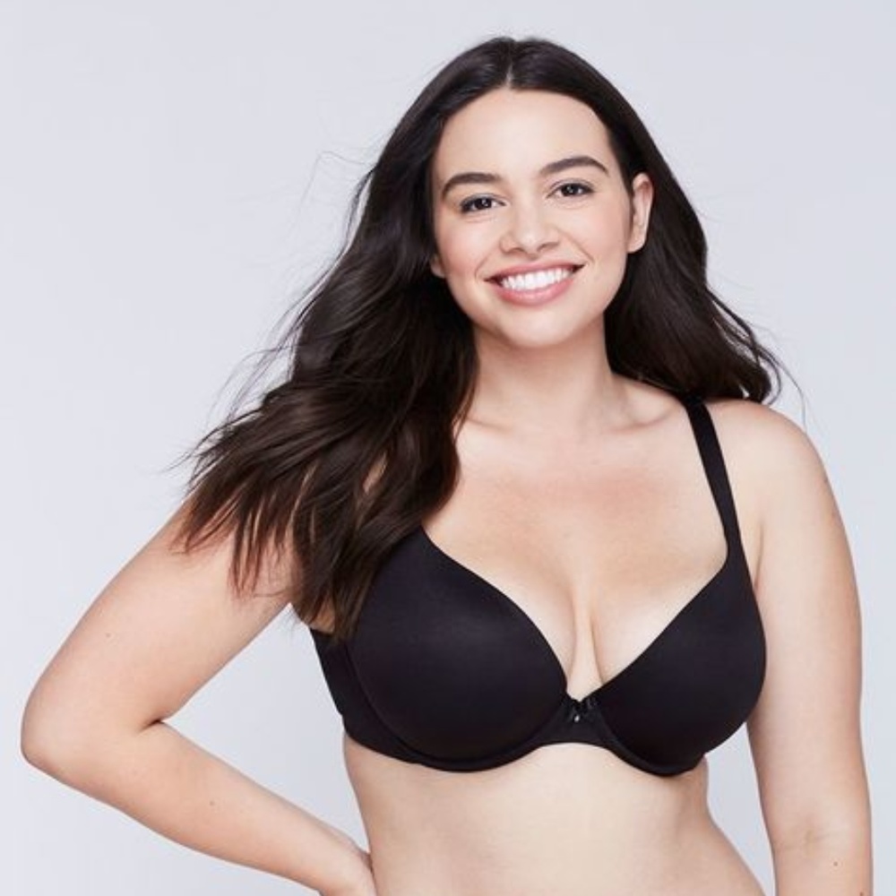 Cacique 38F Black Intuition Uplift Plunge Bra